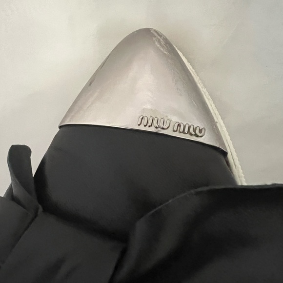 Miu Miu Bow Metal Cap-Toe  Leather Platform 38 - Picture 10 of 11